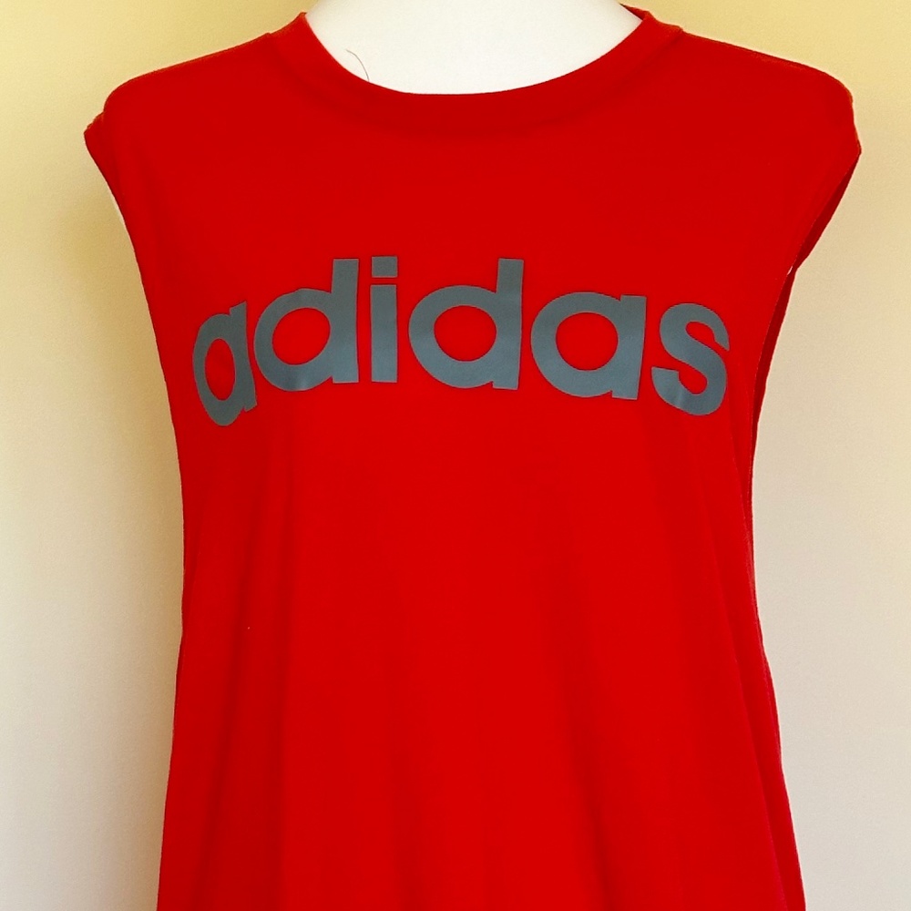 Adidas red, long tee-shirt
